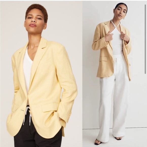 Madewell Yellow Oversized Linen Blazer NEW - Picture 7 of 7
